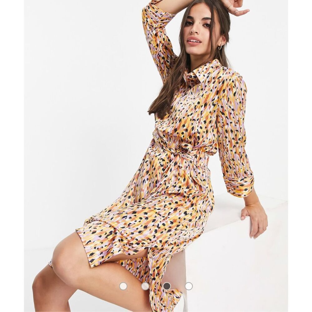 Jacqueline De Yong JDY Fifi printed 3/4 sleeve midi dress size EU34 US size 4